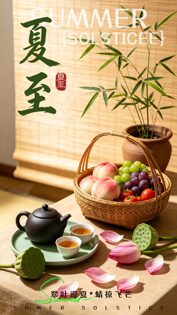 夏至竹叶果篮茶水