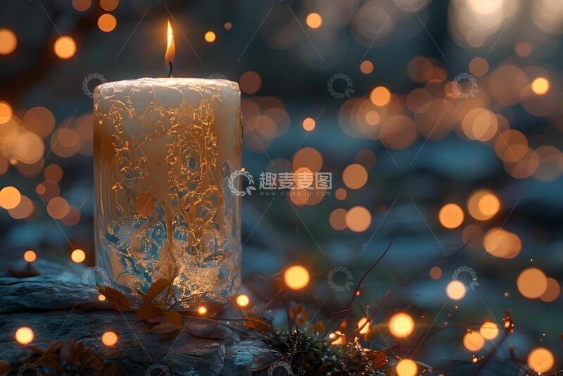 高清大图下载【趣麦麦图】-梦幻风烛光夜景摄影素材47