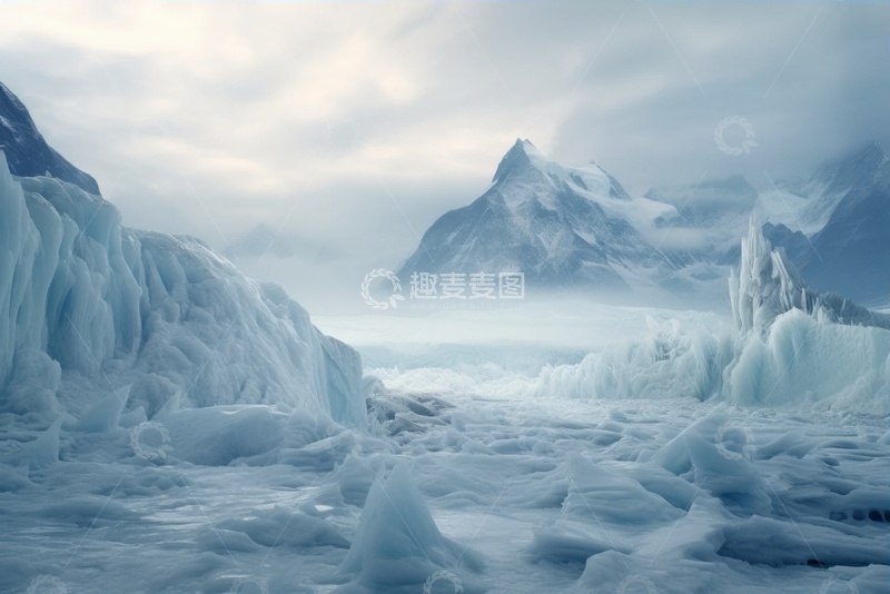 高清大图下载【趣麦麦图】-雪山山峰雪地自然美景