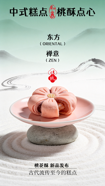 桃花酥东方禅意