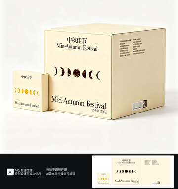 简约月饼包装盒