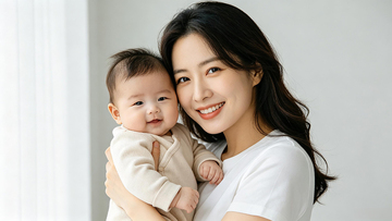简约风母亲怀抱婴儿温馨摄影素材
