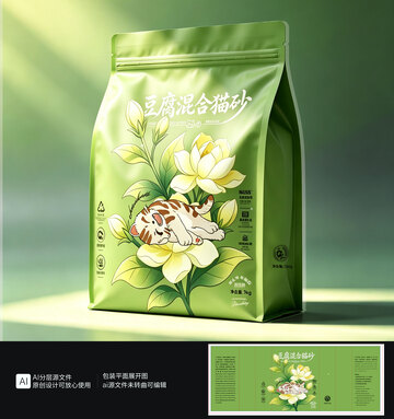 矢量猫砂包装