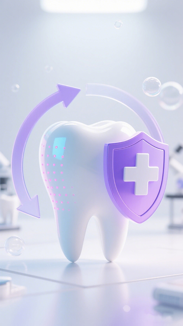 科技风牙齿保护盾牌3D设计素材