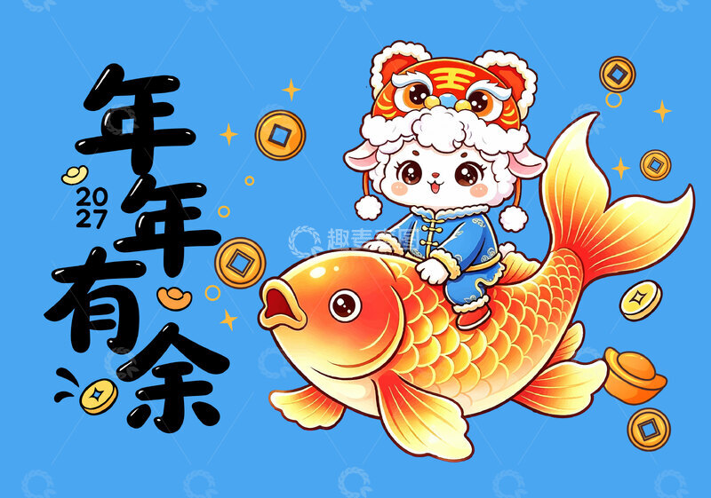 源文件下载【趣麦麦图】2027羊年卡通插画