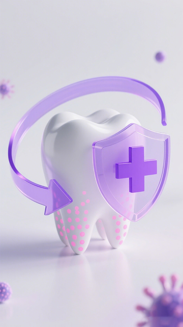 3D风格牙齿保护盾牌设计素材