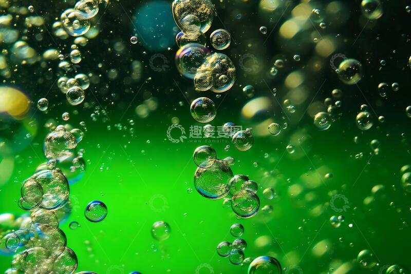 高清大图下载【趣麦麦图】微距摄影水泡上升动态背景素材375