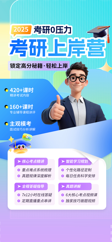 卡通风考研上岸营宣传海报设计素材