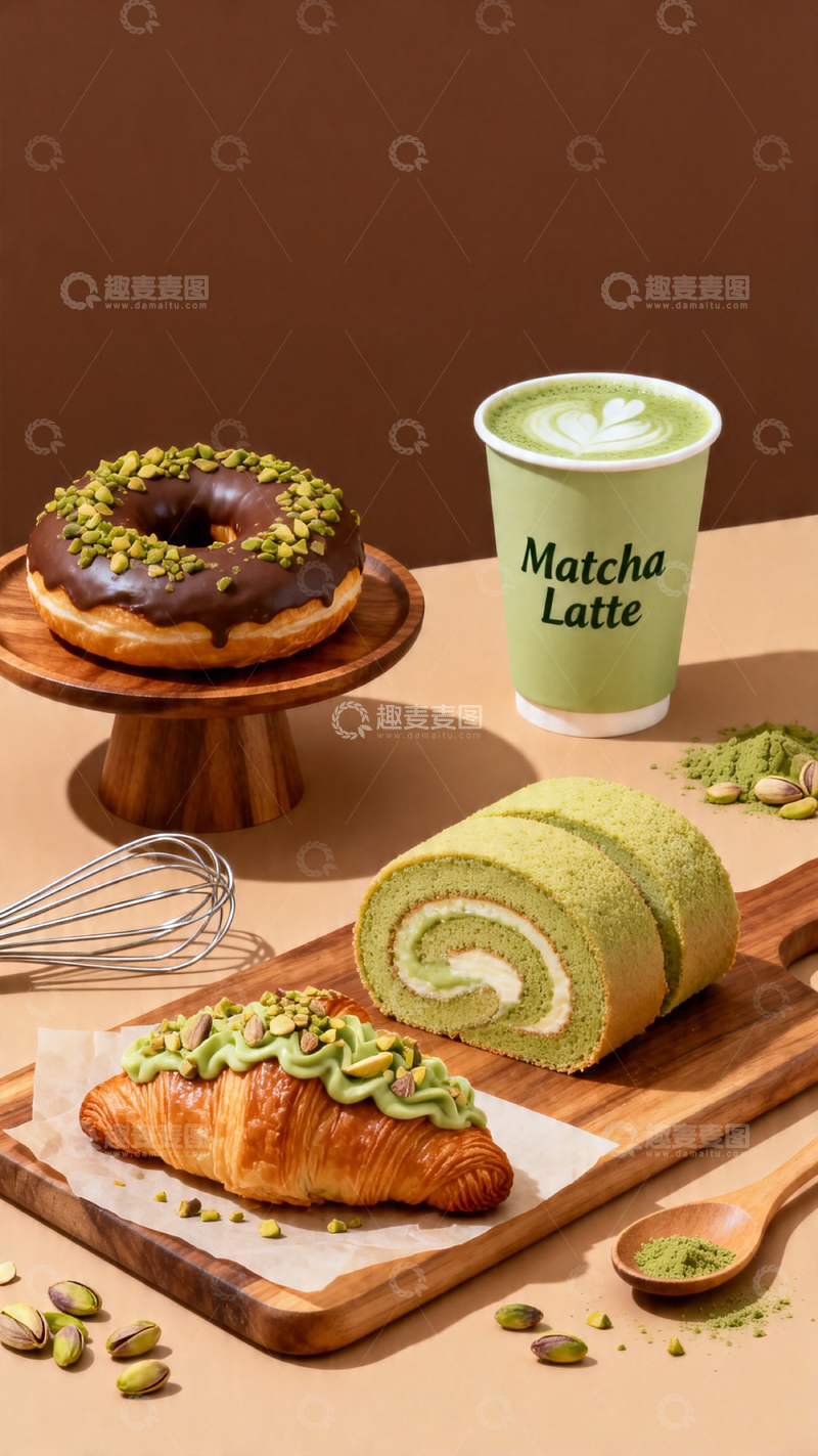 高清大图下载【趣麦麦图】摄影风抹茶甜点美食设计素材