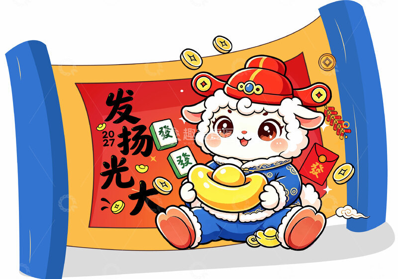 源文件下载【趣麦麦图】羊年卡通贴纸
