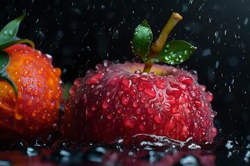 暗黑风雨滴苹果摄影素材313
