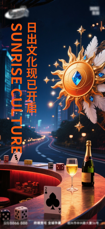 赛博朋克风日出文化酒吧设计素材