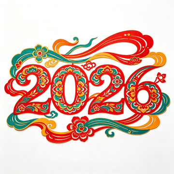 剪纸风2026新年装饰艺术设计素材