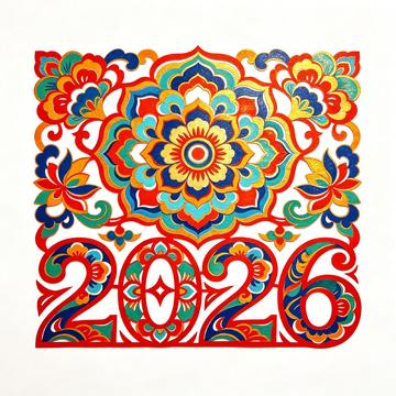 剪纸风2026年花饰图案设计素材