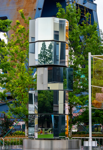 船台PARK现代风城市镜面雕塑设计素材