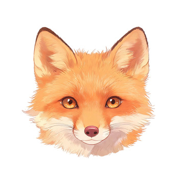 手绘风狐狸头像卡通插画素材