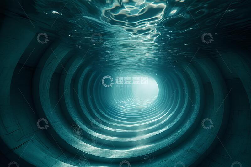 高清大图下载【趣麦麦图】科幻风水下隧道光影设计素材