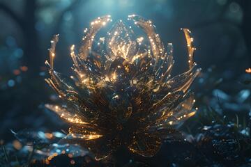 奇幻风发光植物森林场景设计素材36