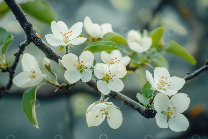 高清大图下载【趣麦麦图】盛开的梨花花朵摄影