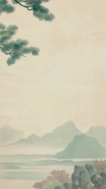 墨色松树枝边框背景