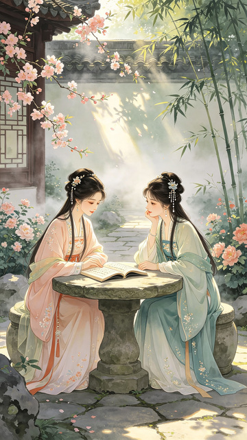 发间珠钗轻晃
