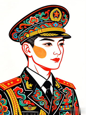 插画风军人形象装饰设计素材