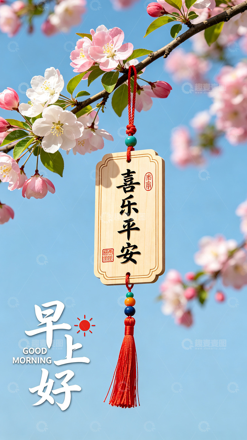 高清大图下载【趣麦麦图】-开满粉色和白色花朵的树枝
