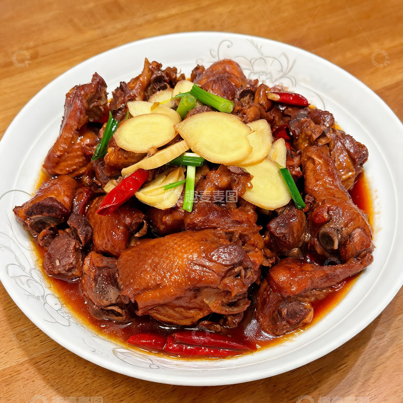 高清大图下载【趣麦麦图】仔姜红烧鸭中式家常菜实拍美食图2