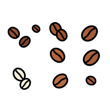 简约风咖啡豆手绘插画设计素材