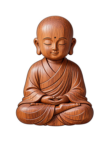 木雕风禅意佛像雕刻设计素材