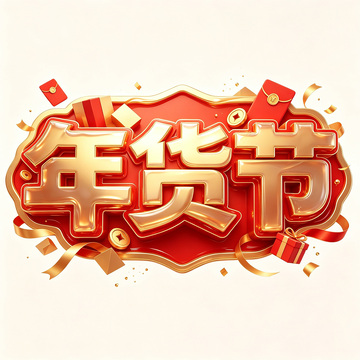 立体风年货节节日促销设计素材