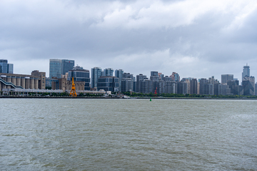 黄浦江城市天际线江景摄影素材