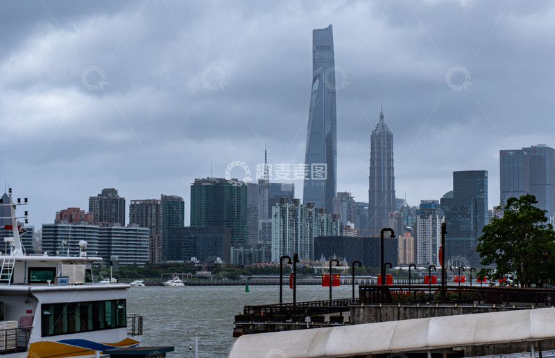 高清大图下载【趣麦麦图】-城市天际线上海三件套建筑摄影素材