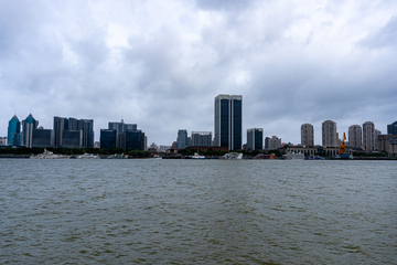 上海黄浦江城市天际线水景摄影素材