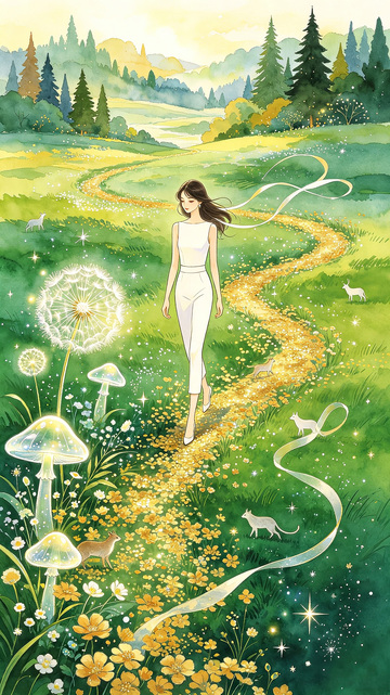 女孩梦幻水彩晕染