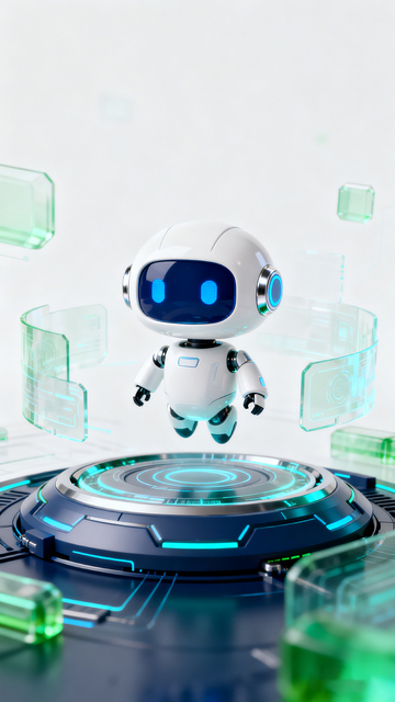 未来科技风可爱机器人3D设计素材
