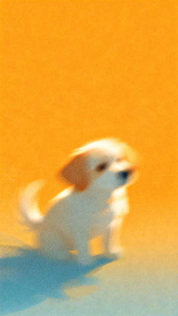 朦胧风可爱小狗插画设计素材