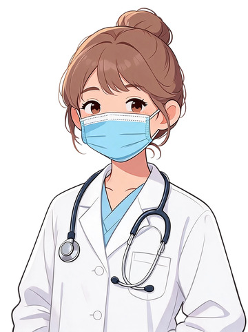 动漫风医生女性插画设计素材