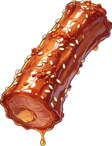 酱汁芝麻麻辣鸭脖美食插画1