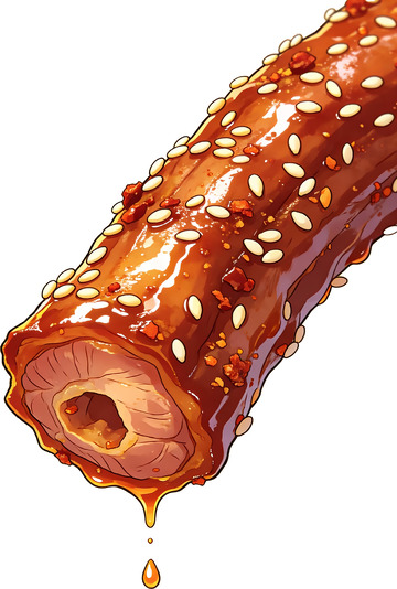 酱汁芝麻麻辣鸭脖美食插画2