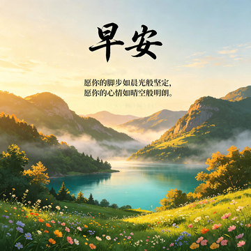 你好早安励志海报