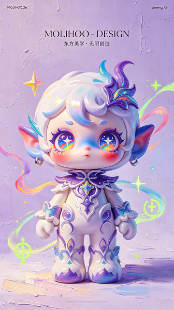 瞳孔里闪烁着彩虹与星星光斑