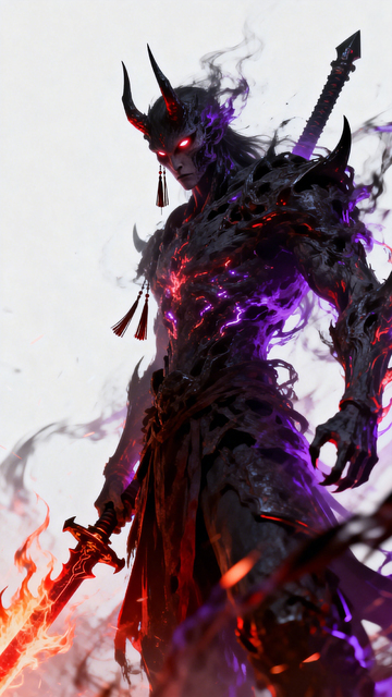 暗黑风恶魔战士幻想插画设计素材