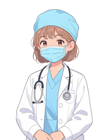 动漫风医护人员插画设计素材