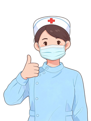 卡通风护士点赞医疗插画素材