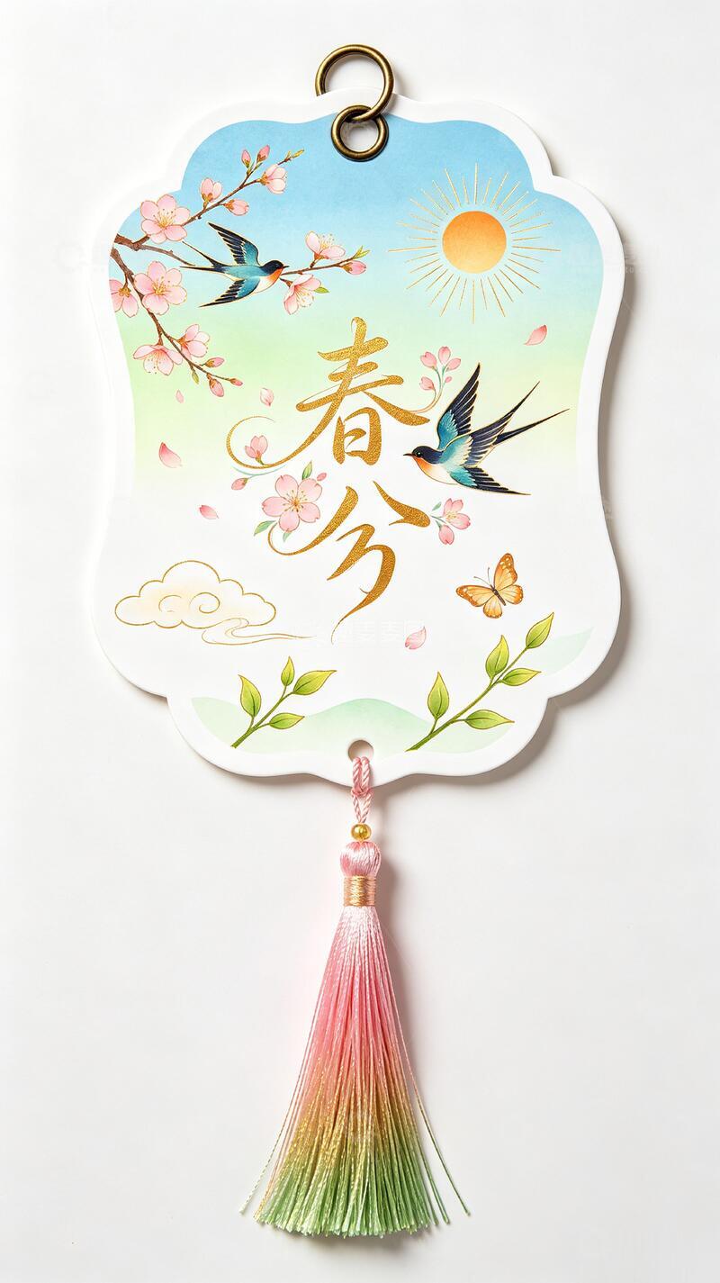 高清大图下载【趣麦麦图】国风春分节气装饰挂件设计素材