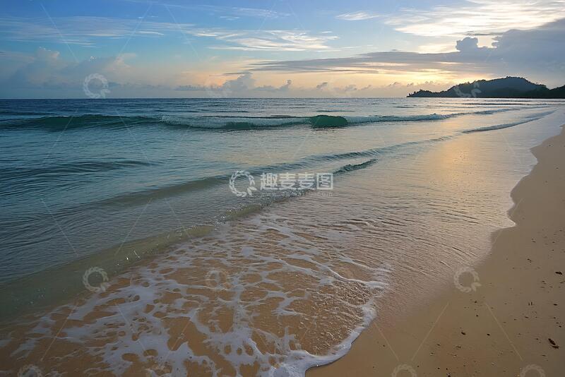 高清大图下载【趣麦麦图】-摄影风海滩日落自然风景素材27