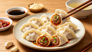 写实风中式美食饺子摄影素材
