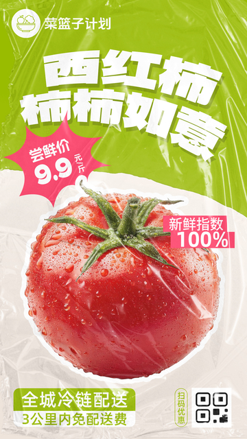 生鲜西红柿优惠海报