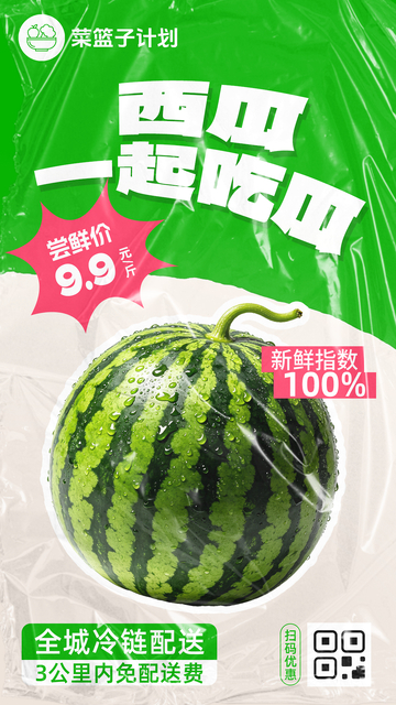 生鲜西瓜优惠海报